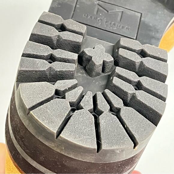 Marc Fisher 9 mlizzie Lizzie Shearling Winter Boots Women brown leather lug - Picture 9 of 11